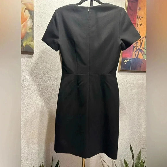 BOSS by Hugo Boss Dapena V-Neck Colorblock Black Sheath Dress Size 4 - Picture 4 of 14